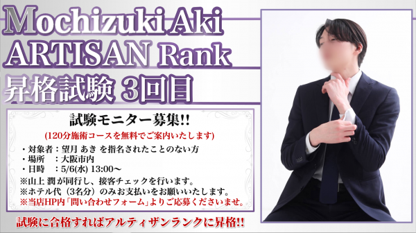 【アルティザン昇格試験モニター募集中！】