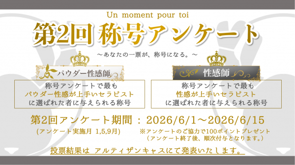 第2回 称号アンケート開催のお知らせ